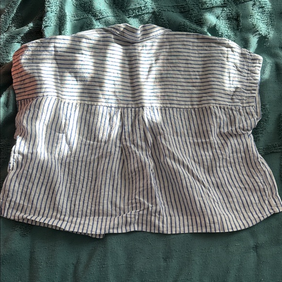 Madewell crop stripe button down large - Picture 3 of 4